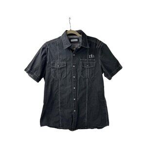 7 Diamonds Men's Medium Utility Flap Pocket Casual Snap Front Short Sleeve Shirt